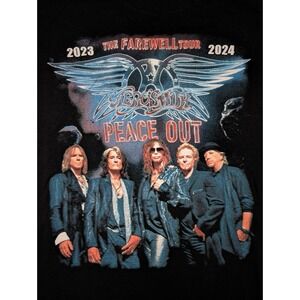 Aerosmith 2023-2024 Peace Out Farewell Tour Men's L Black T-Shirt NWOT